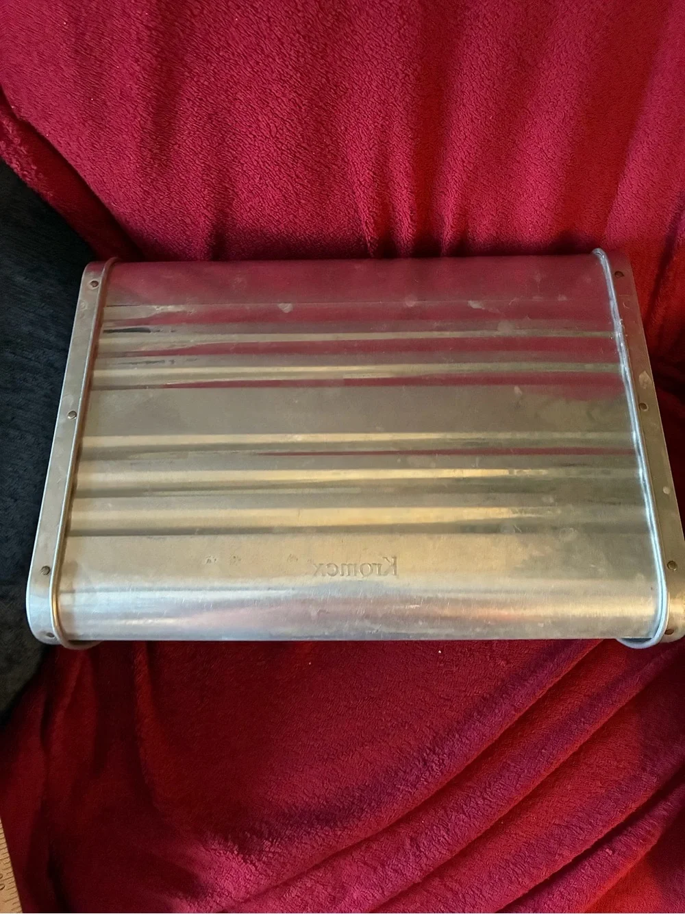 Vintage 1960’s aluminum Roll-Top Bread Box - Countertop Storage